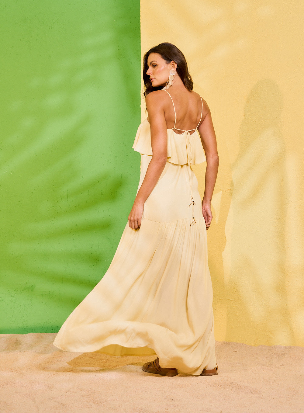 Vestido Bordado Bege Ferrara