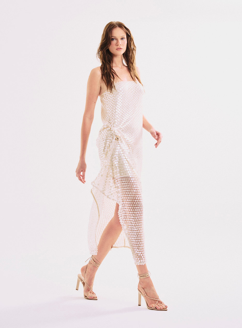 Vestido Paetê Off/Perolado