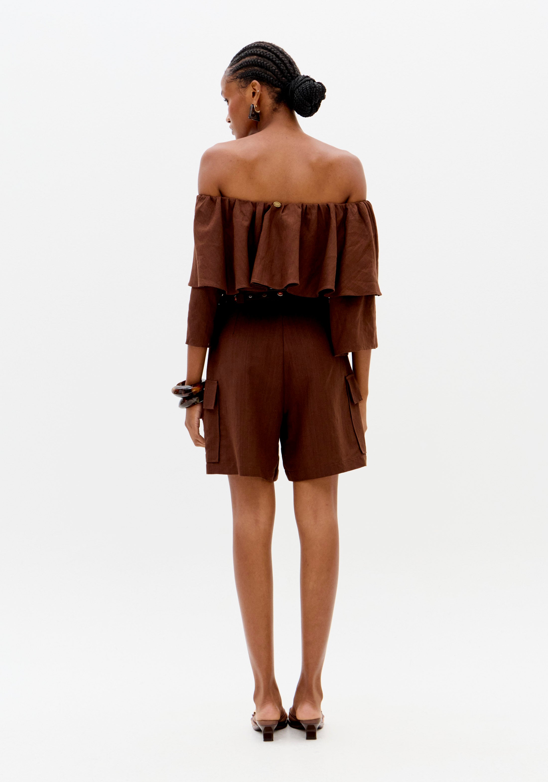 Bermuda Cargo Com Linho