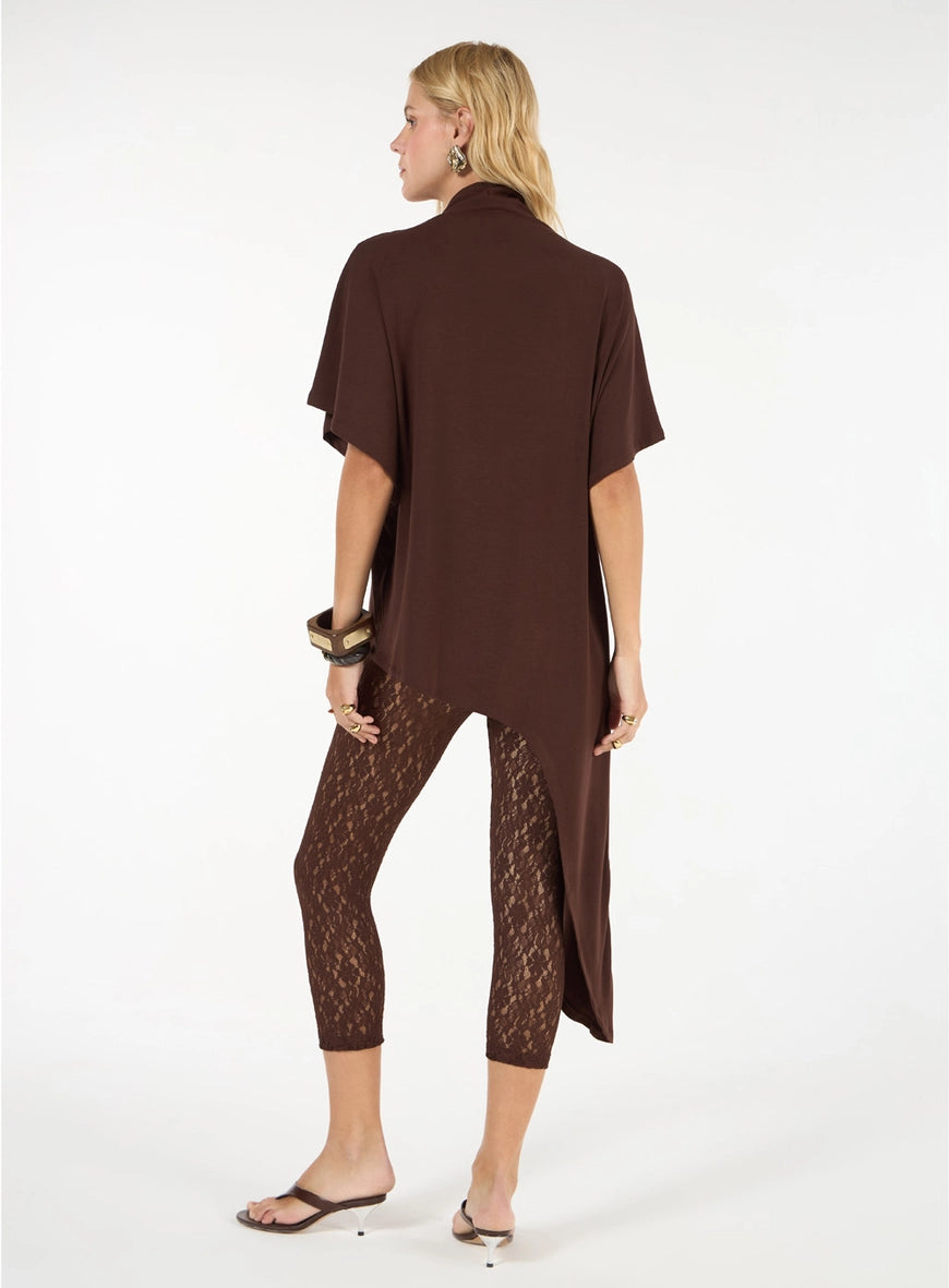Blusa Ampla Com Caimento Marrom Netherlands