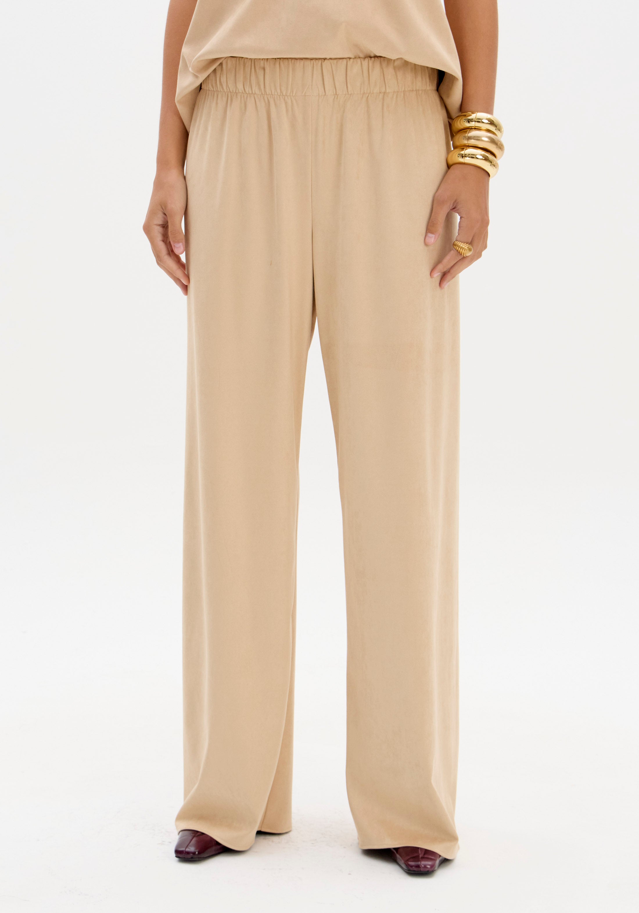 Calça De Suede Cintura Alta