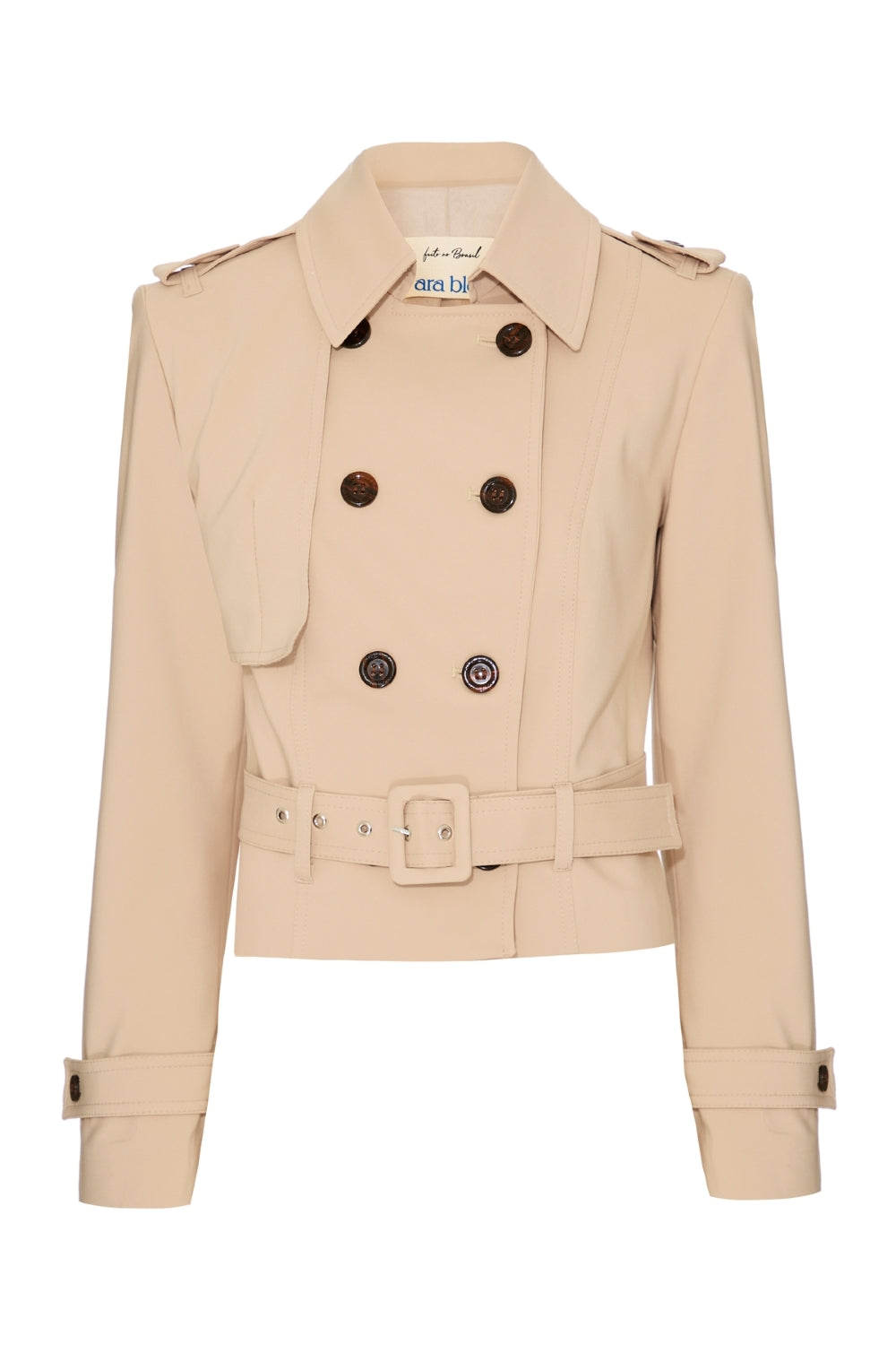 Casaco Trench Coat Curto Bege