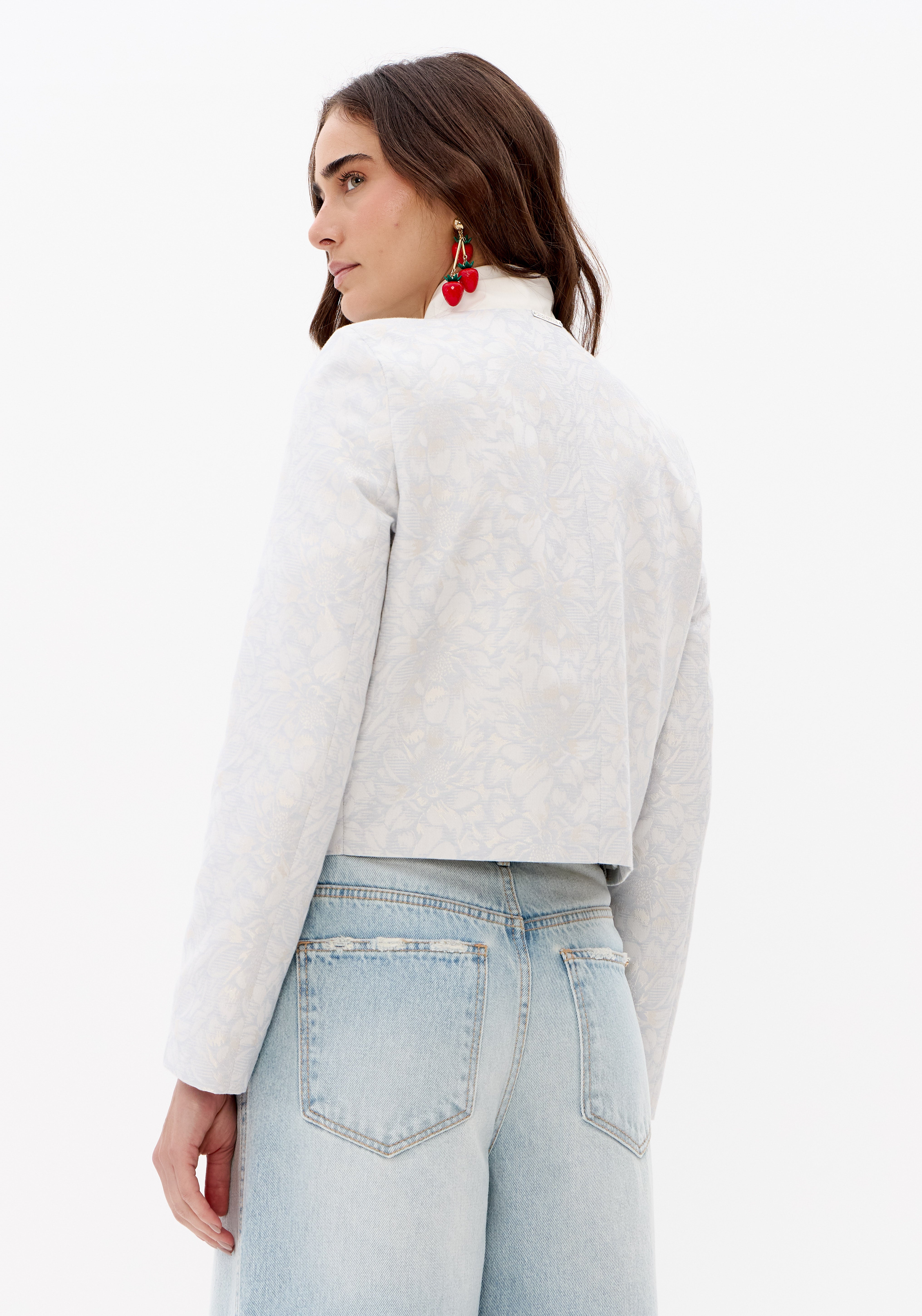 Casaco De Jacquard Estampado