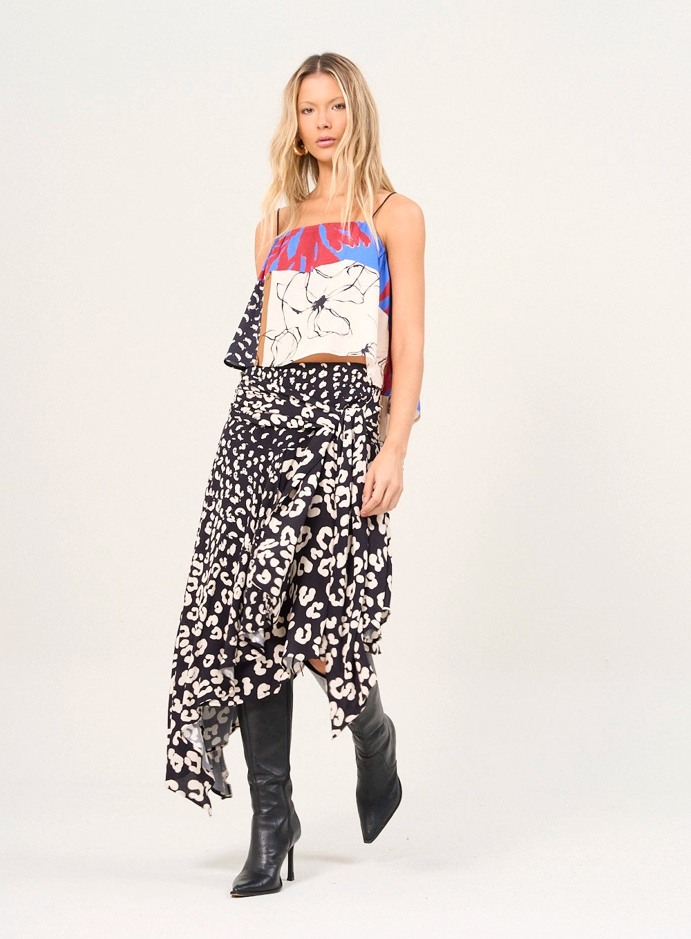 Saia Estampada Leopard Fade