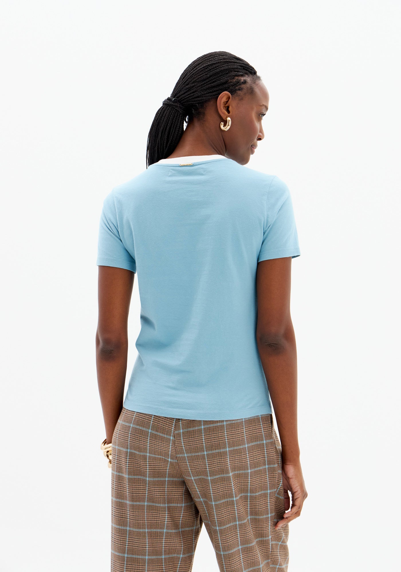 Blusa T-Shirt Manga Curta Blue
