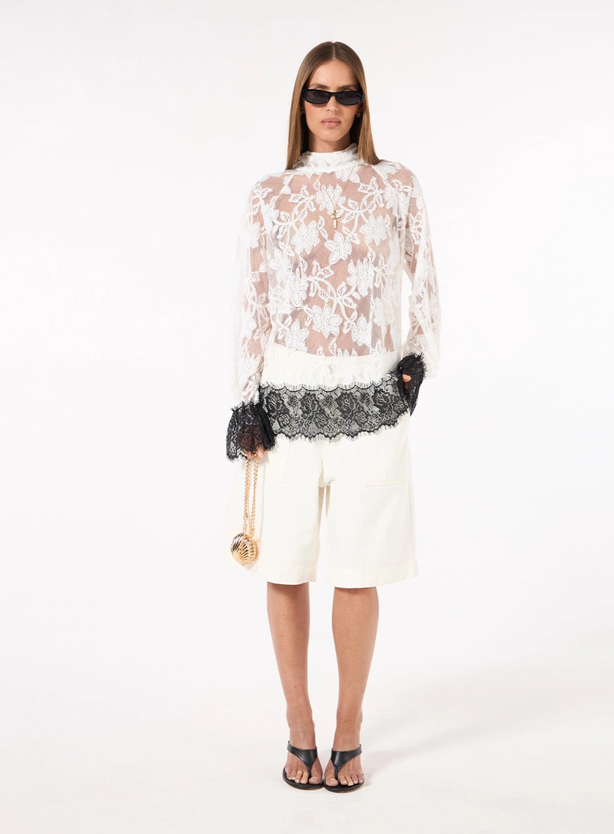 Bermuda Sarja Bolso Estampado Off Shell