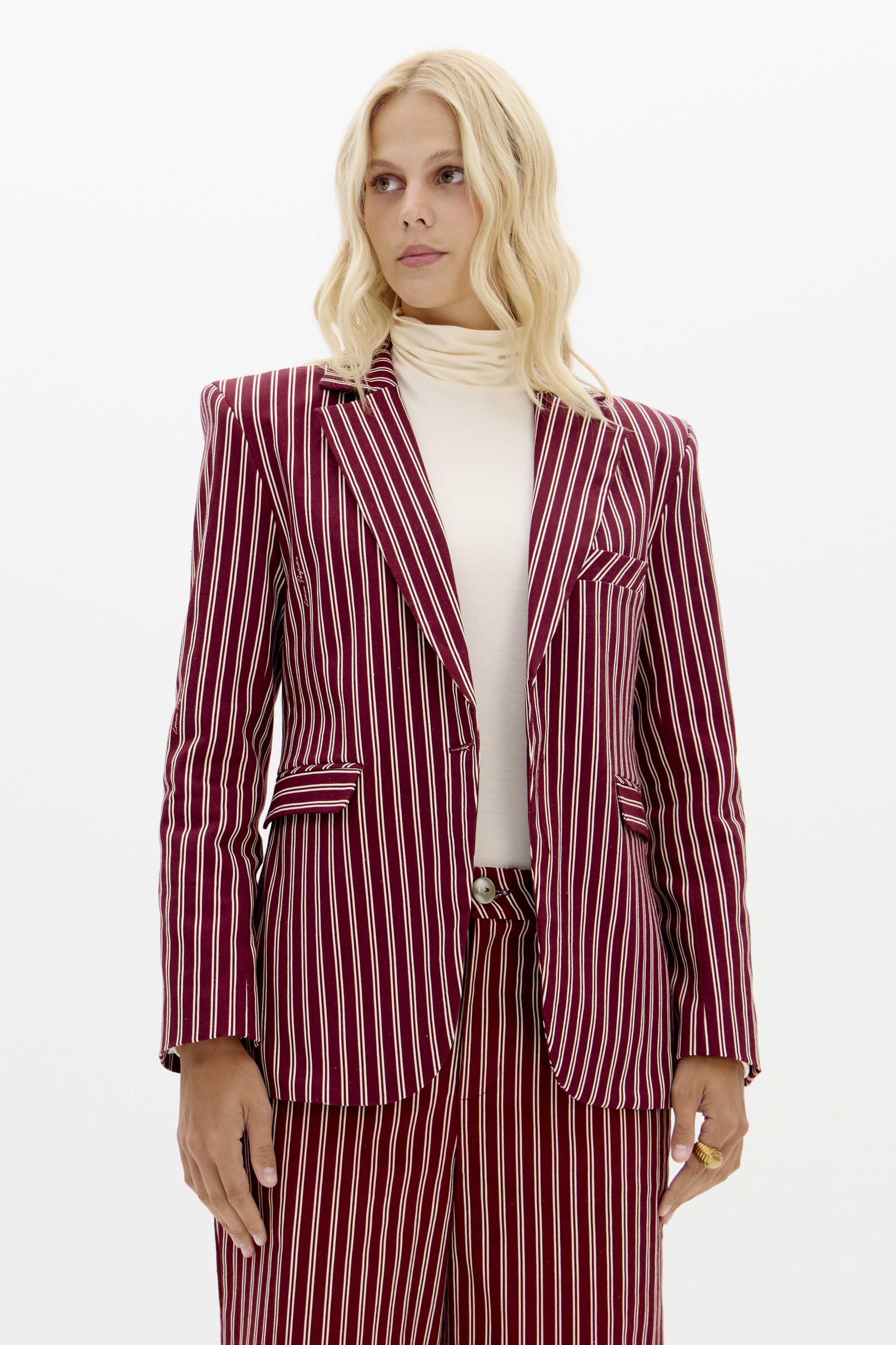 Blazer Slim Manga Longa Estampado