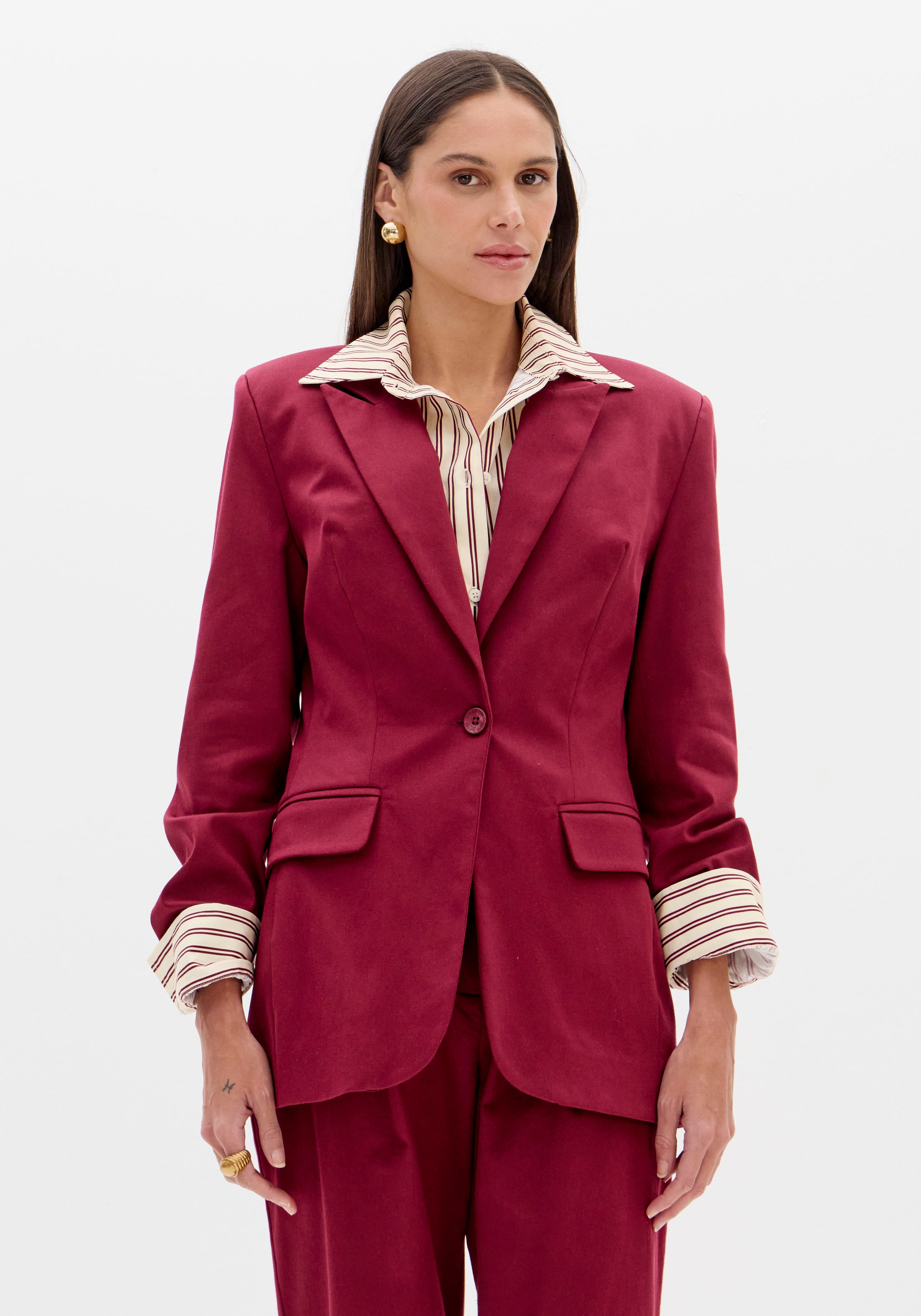 Blazer Slim Manga Longa